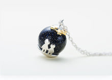 Load image into Gallery viewer, Party Blue Gravel Gem Stone Pendant Necklace