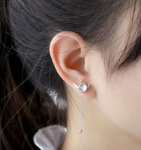 Load image into Gallery viewer, Angel Design Stud Long Line Earrings