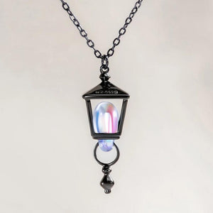 Black Roman Lamp Light Design Necklace