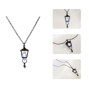 Black Roman Lamp Light Design Necklace