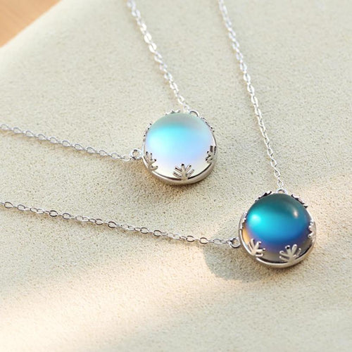 Aurora Pendant Necklace Halo Crystal Gemstone