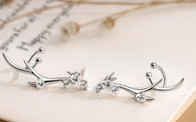 Load image into Gallery viewer, Diamond-Studded Zircon Deer Crown Style Earrings