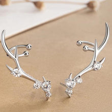 Load image into Gallery viewer, Diamond-Studded Zircon Deer Crown Style Earrings