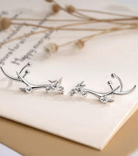 Load image into Gallery viewer, Diamond-Studded Zircon Deer Crown Style Earrings