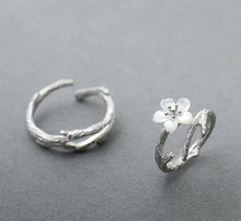 Load image into Gallery viewer, White Cherry Blossom Natural Pearl Shell Flower Branch Rings