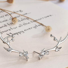 Load image into Gallery viewer, Diamond-Studded Zircon Deer Crown Style Earrings