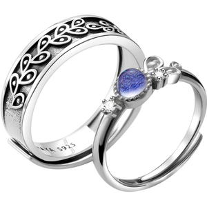 Bohemia Zircon Provence Design Unique Purple Couples Ring