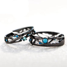 Load image into Gallery viewer, Blue Bright Cubic Zirconia Milky Way Black Rings