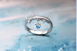 Christmas Snowflake 3D Texture Couple Rings