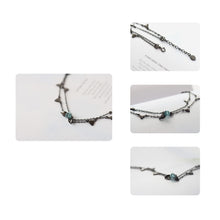 Load image into Gallery viewer, Thorns Rose Bracelet Two Layer Crystal Flower Black Chain