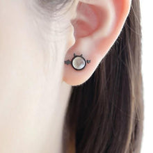 Load image into Gallery viewer, Little Devil Silver Black Ear Drop Long Tail Mini Earrings
