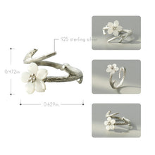 Load image into Gallery viewer, White Cherry Blossom Natural Pearl Shell Flower Branch Rings