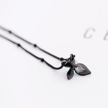 Load image into Gallery viewer, Blue Rose Flower Crystal Pendant Necklace