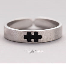 Load image into Gallery viewer, Black and Rose Gold 3D Puzzle Engagement Rings