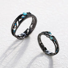 Load image into Gallery viewer, Blue Bright Cubic Zirconia Milky Way Black Rings