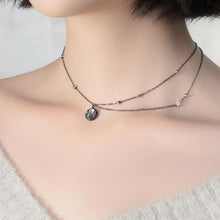 Load image into Gallery viewer, Milky Way Silver Pendant Necklace Galaxy Crystal Black Chain