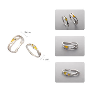 Cubic Zircon Wave Match Couple Rings