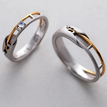 Load image into Gallery viewer, Train Rail Design Moonstone Lover Rings